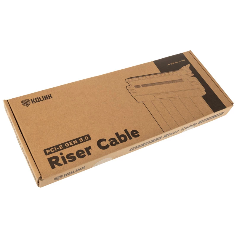 Kolink PCI Express 5.0 x16 zu x16 Riser-Kabel, 180 Grad, schwarz – 30 cm