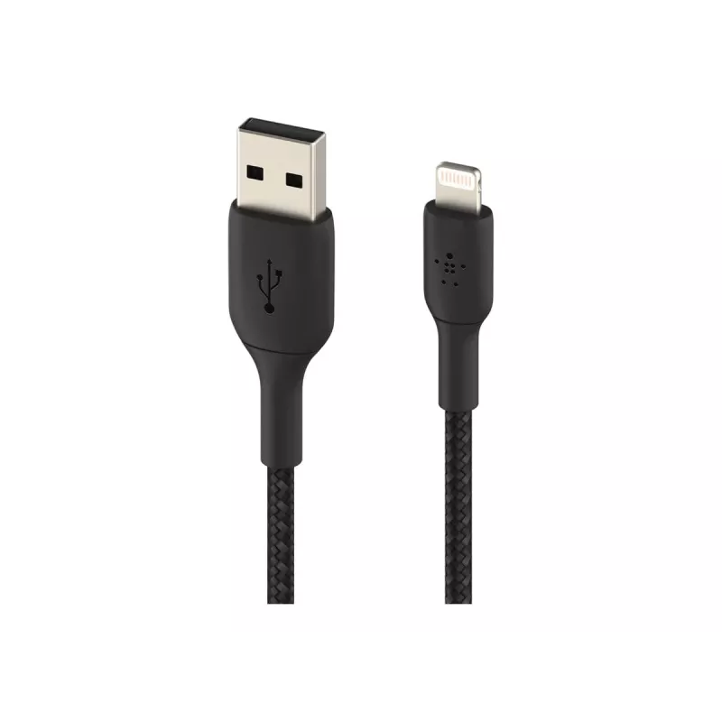 Cable Braided USB-Lightning 15cm black