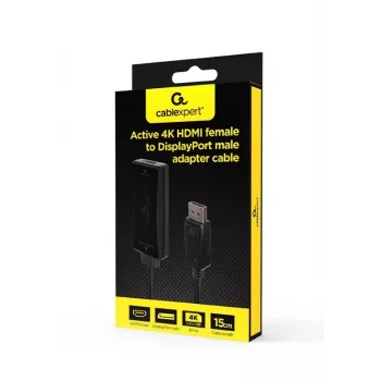 Videokabeladapter GEMBIRD A-HDMIF30-DPM-01 HDMI Typ A auf DisplayPort 0,15 m Schwarz