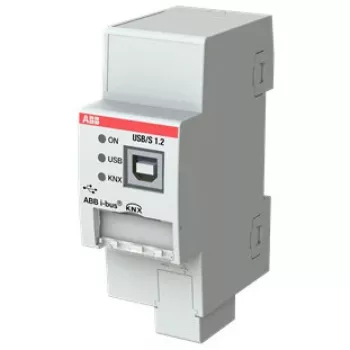 Schnittstellenadapter ABB USB/S1.2 mit seriellem und USB 2.0-Ausgang, 21–30 V Eingang, 36×64,5×90 mm, grau