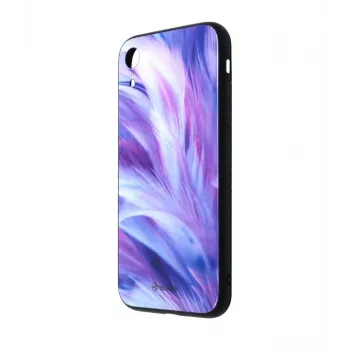 Displayschutzglas Tellur Cover Glass print für iPhone XR mit gedrucktem Federdesign