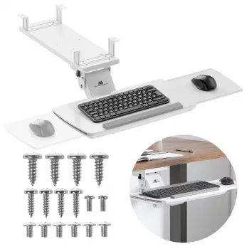 Tastaturhalterung MACLEAN MC-156 W — verstellbare Untertisch-Ablage, max. Belastung 5 kg