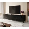 RTV-Schrank ABETO 200x42x52 schwarz glänzend