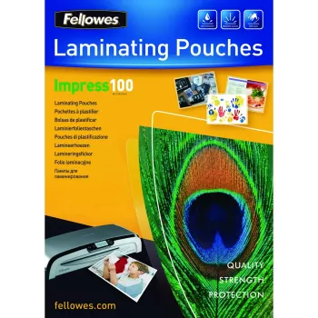 Fellowes A4 Glossy 100 Micron Laminating Pouch - 100er-Pack