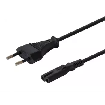 Stromkabel SAVIO CL-97 — 1,2 m, Netzstecker Typ E auf IEC C7, Schwarz