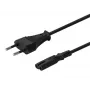 Stromkabel SAVIO CL-97 — 1,2 m, Netzstecker Typ E auf IEC C7, Schwarz