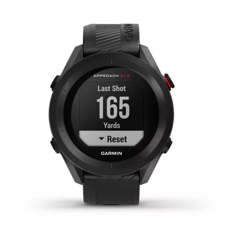 GPS-Golfuhr GARMIN Approach S12 Schwarz, 43 mm Gehäuse, Silikonarmband, 30 h GPS-Akku