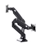 Monitor-Halterung GEMBIRD MA-DA2-03 für Bildschirme bis 35 Zoll, Tischklemme, VESA 75x75–100x100, 20 kg, schwarz, Dual-Display