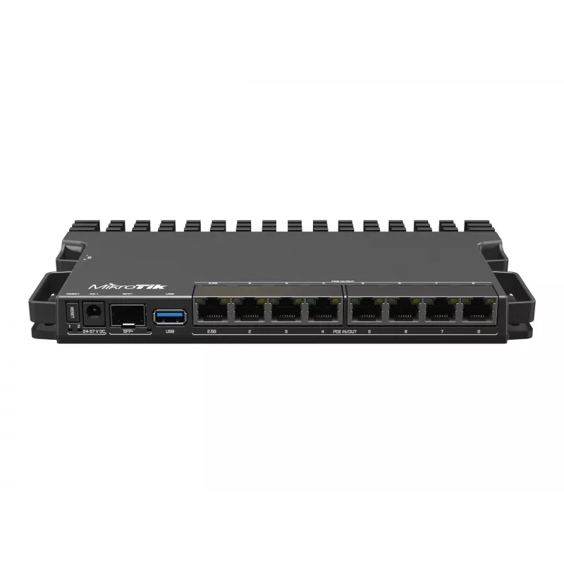 Kabelgebundener Router MikroTik RB5009UPR+S+IN — 8x RJ-45 PoE-Ports, 2,5GbE, SFP+-Steckplatz, RouterOS