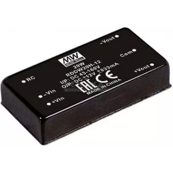 Netzteil/Spannungswandler MEAN WELL RDDW20H-12, 20 W, Eingang 43–160 V, Ausgang 12 V, RoHS