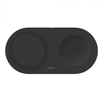 Belkin WIZ021VFBK – 2-in-1 kabellose Ladestation mit Qi2-Technologie 15 W, Schwarz