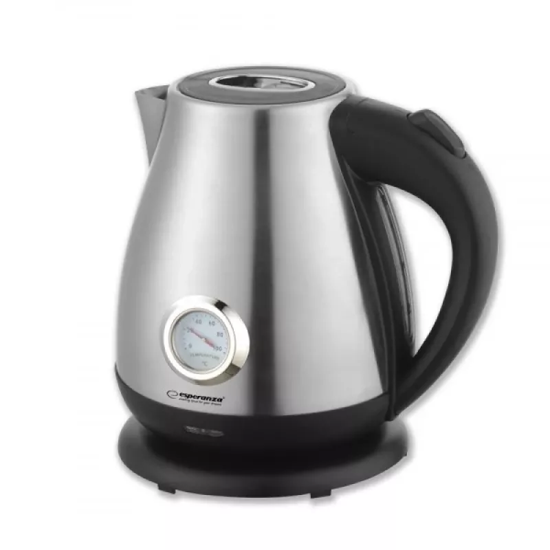 Wasserkocher ESPERANZA EKK029 — 1,7 L, 2200 W, Edelstahl und schwarz Kunststoff