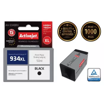 Activejet AH-934BRX Tinte (Ersatz für HP 934XL C2P23AE; Premium; 50 ml; schwarz)