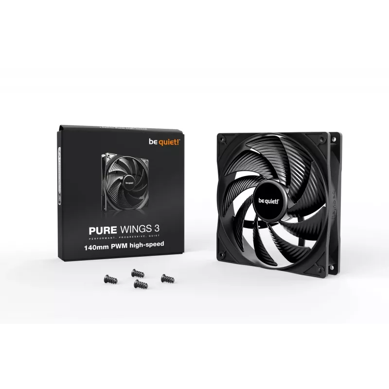 be quiet Pure Wings 3 140mm PWM Hochgeschwindigkeits-Gehäuselüfter für Computer 14 cm Schwarz 1 Stk.