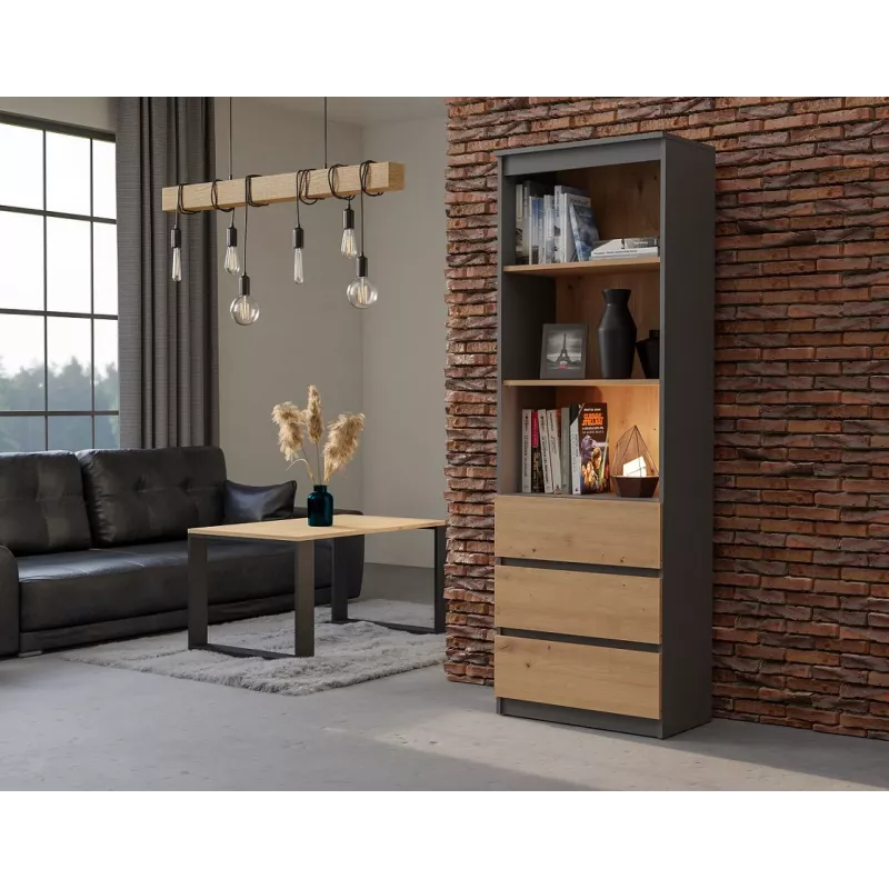 Büroregal Top e shop RS-60 ANT/ART KPL — 3 Einlegeböden, Spanplatte, 600×350×1800 mm