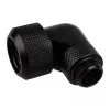 Alphacool Eiszapfen 16mm HardTube Einschraubfitting 90° drehbar G1/4 – Abgewinkelter Klemmfitting für Flüssigkeitskühlsystem – Tiefschwarz