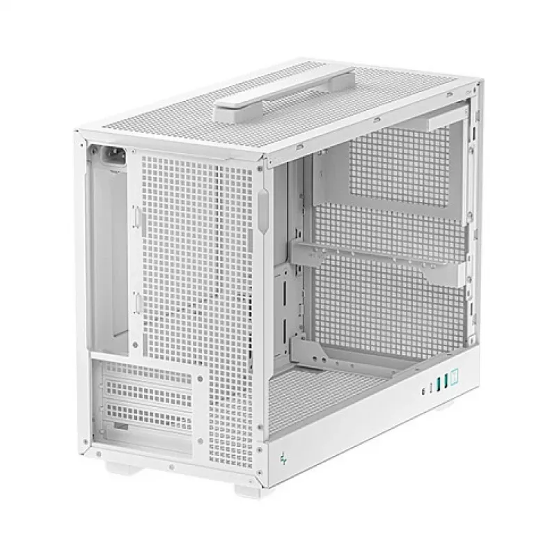 Computergehäuse DeepCool CH160 PLUS WH Small Form Factor weiß, microATX, gehärtetes Glas, USB-C