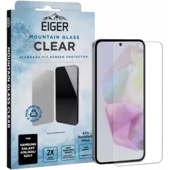 Displayschutzfolie aus gehärtetem Glas Eiger Eiger A36 A56 S24 FE Clear Galaxy