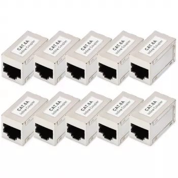 Digitus CAT 6A geschirmte Modular-Kupplungen 10 Stück RJ-45 Goldkontakte