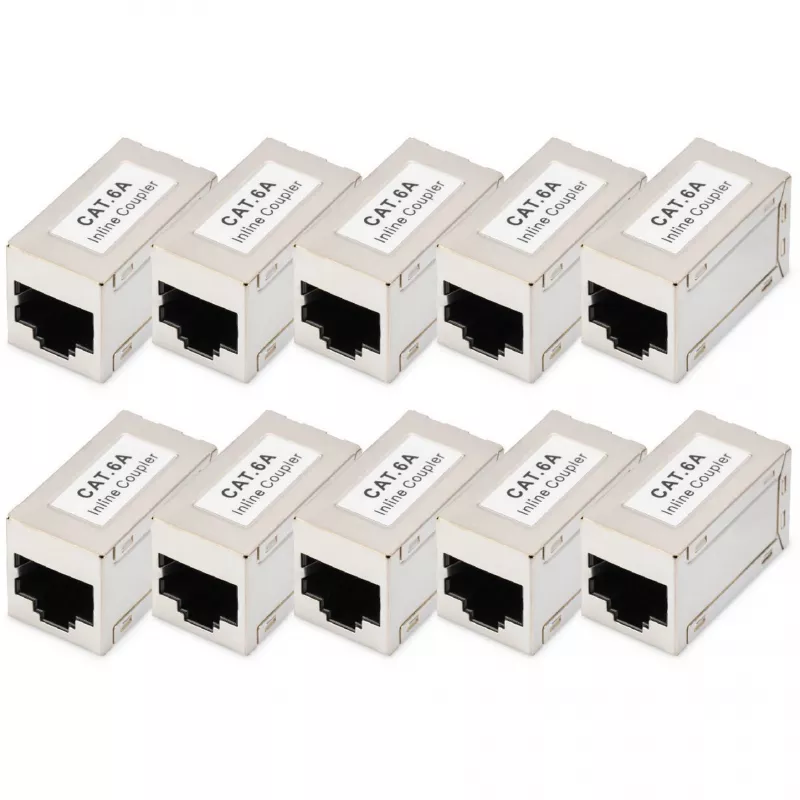 Digitus CAT 6A geschirmte Modular-Kupplungen 10 Stück RJ-45 Goldkontakte