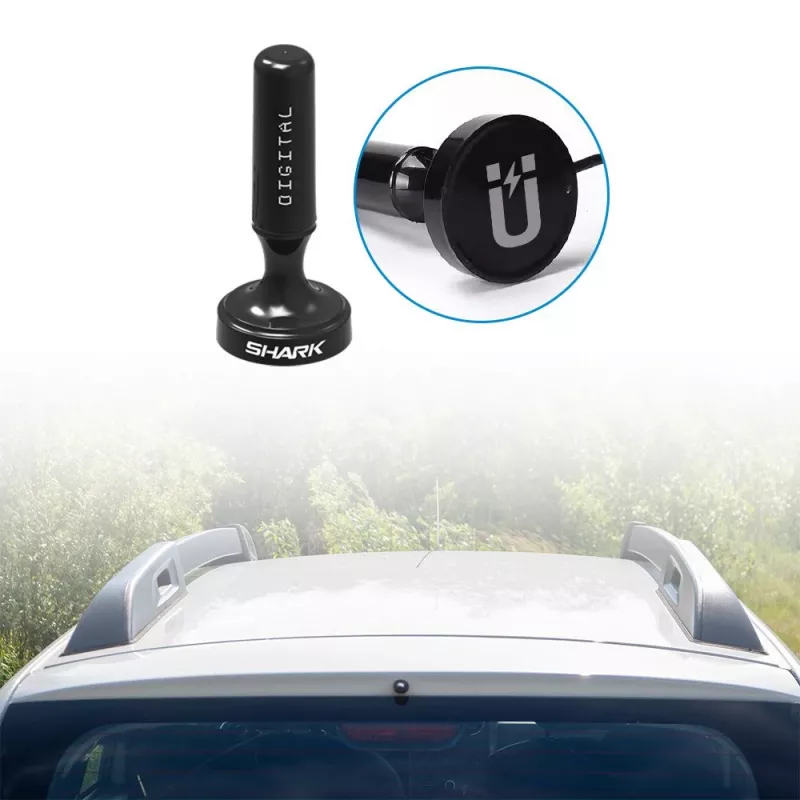 Auto DVB-T Antenne Shark SHA301CAR mit Aktivverstärker für Fahrzeug-TV-Empfang