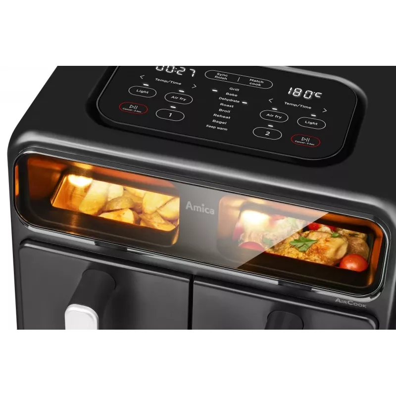 Heißluftfritteuse AMICA AFM7020 Schwarz — 700 W Leistung, 3,5 l Fassungsvermögen