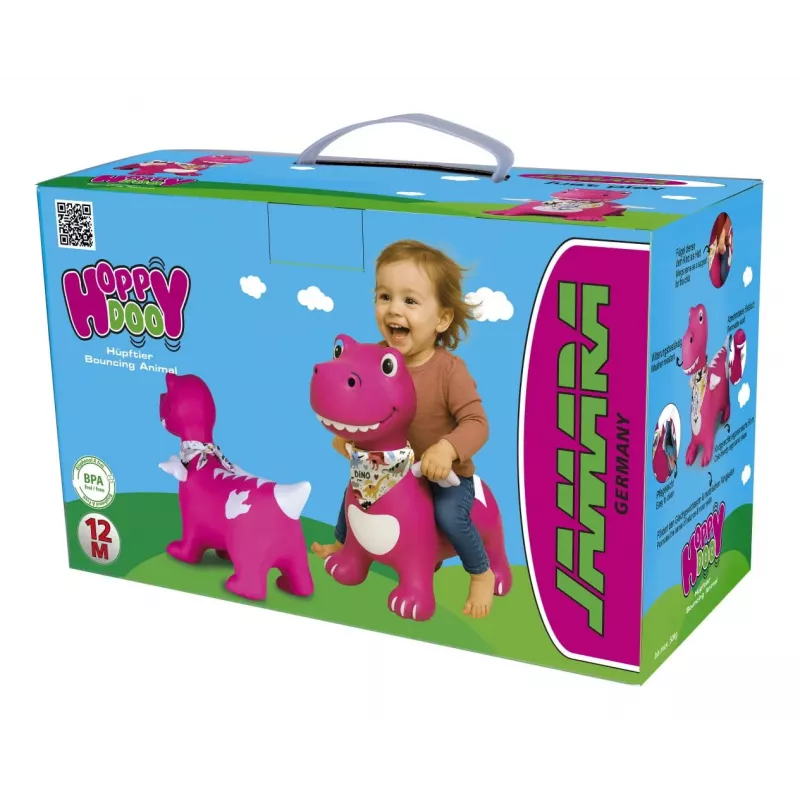 Hüpftier Jamara HoppyDoo Dino mit Flügeln pink mit Pumpe 466008