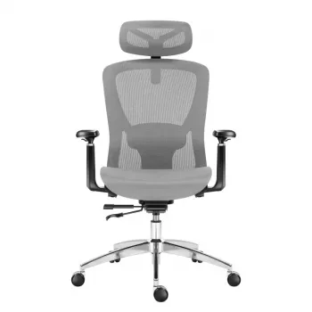 Dreh-Bürostuhl mark adler Expert 5.3 Grau Mesh – ergonomisch, höhenverstellbar, Lordosenstütze, Kopfstütze, Armlehnen