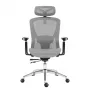 Dreh-Bürostuhl mark adler Expert 5.3 Grau Mesh – ergonomisch, höhenverstellbar, Lordosenstütze, Kopfstütze, Armlehnen