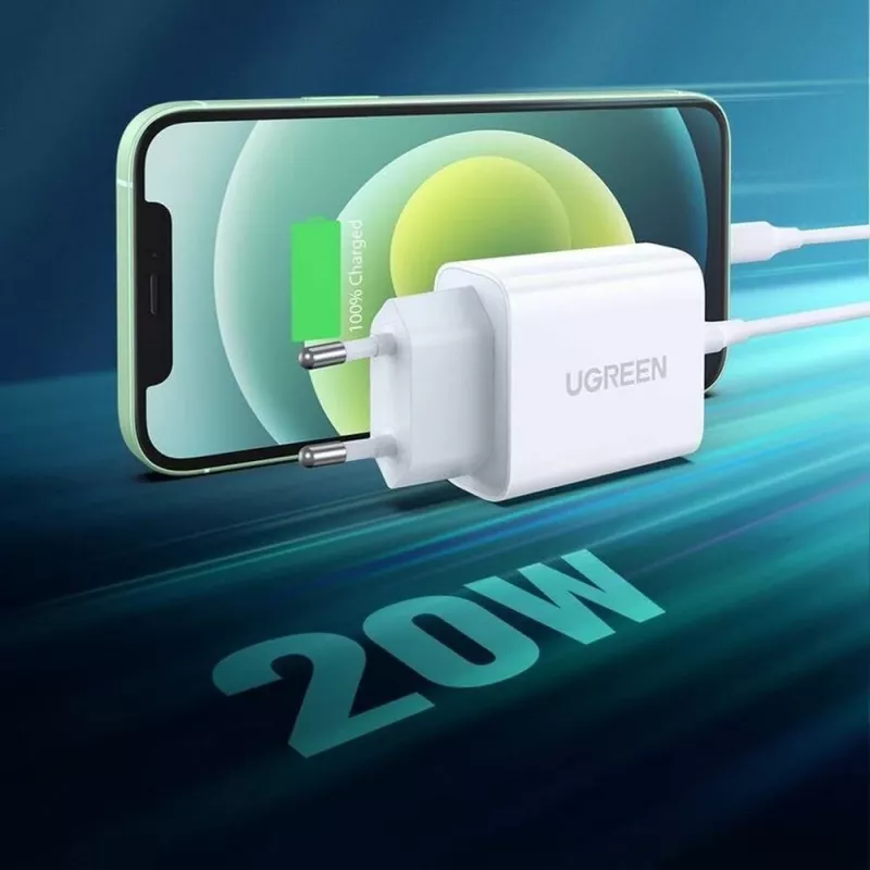 Ugreen USB Power Delivery 3.0 Quick Charge 4.0+ 20W 3A Netzteil (weiß)