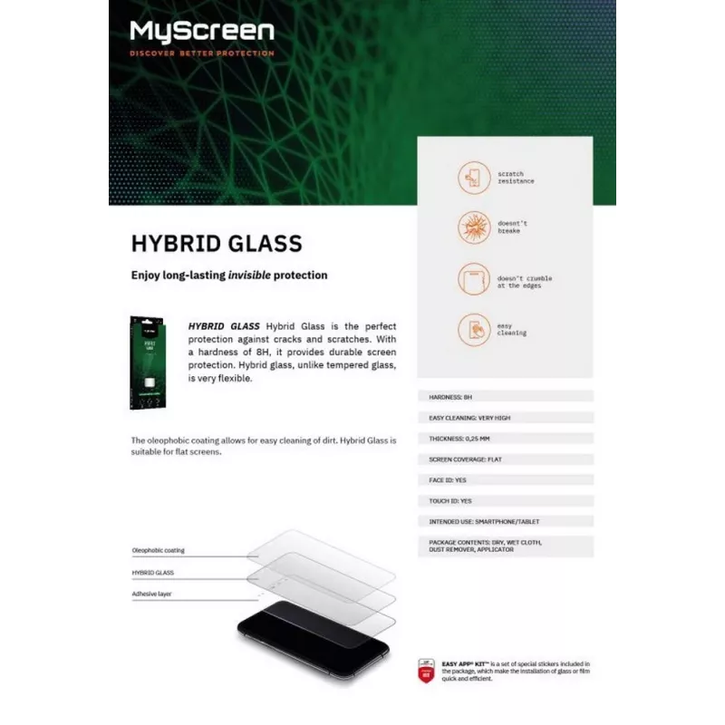 Gehärtetes Hybridglas-Displayschutz MyScreen für Samsung Galaxy A35 M8101HG 9H Härte