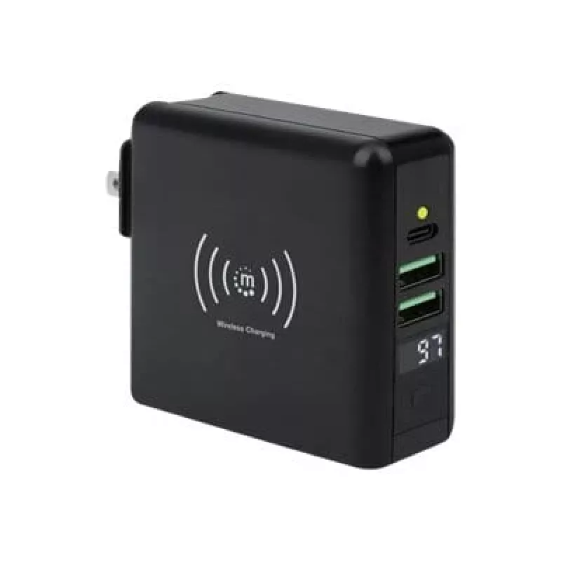 Reise-Wandladegerät und Powerbank Manhattan 4-in-1