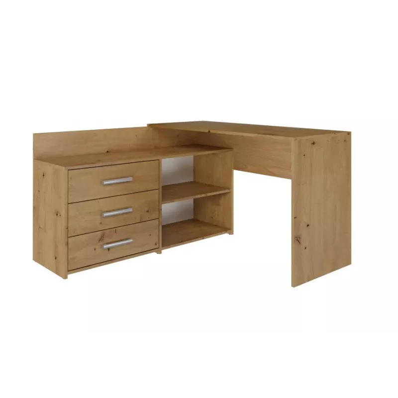 Corner-Computer-Schreibtisch Top e Shop DANY ARTISAN KPL, L-förmig, Spanplatte, Eichefarben
