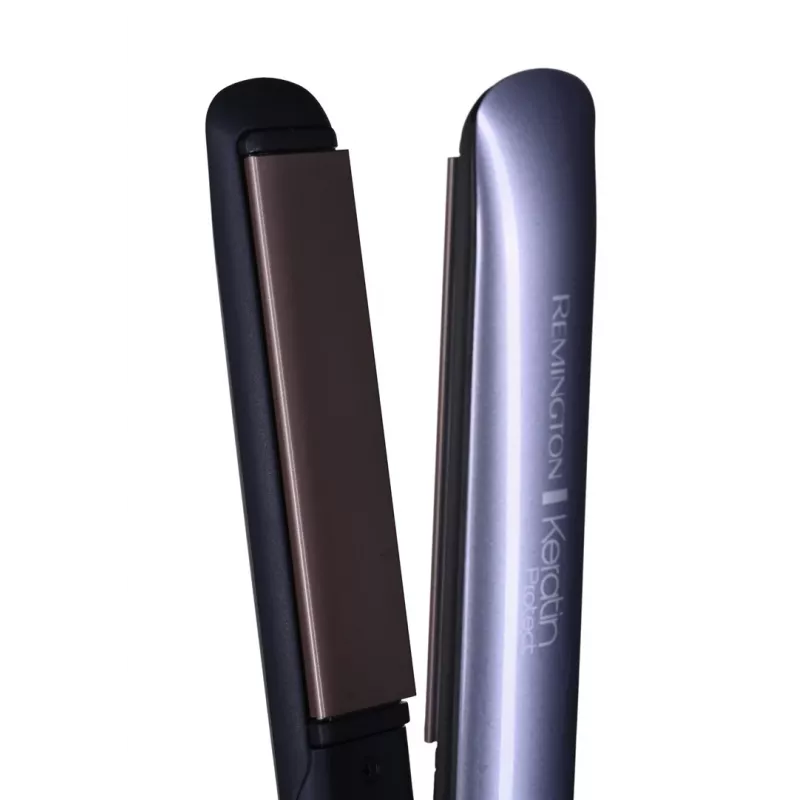 Glätteisen Remington S8598 Warm Schwarz Grau — Keramikplatten 11 cm, 5 Heizstufen, 160–230 °C, 3 m Kabel, Tragetasche