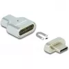 DeLOCK - Thunderbolt / USB-C-Adapter - USB-C (M) magnetisch auf USB-C (W) - USB 3.2 Gen 2 / Thunderbolt 3 4,5 A - 8K-Unterstützung - Silber (66433)