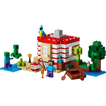 LEGO Minecraft Set 21275 TNT Dschungelhaus Bauspielzeug, 287 Teile, 2 Minifiguren, ab 8 Jahren