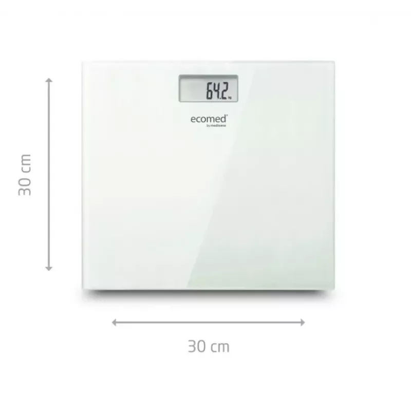 Ecomed by Medisana PS-72E Personenwaage – 150 kg, Glasplattform, weiß