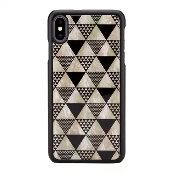 iKins Smartphone-Hülle für iPhone XS Max – schwarzes Pyramiden-Design, schützende Hartschale
