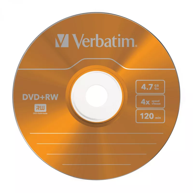 VERBATIM 43297 Verbatim DVD+RW schlank Jewel Case 5 4.7GB 4x Farbe