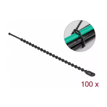 Perlen-Kabelbinder DeLOCK 19566 L 100 x B 2,4 mm schwarz 100 Stück