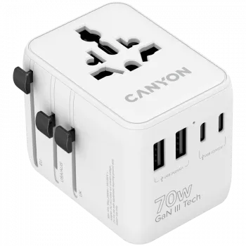 CANYON Travel Adapter OnTour 70 EU/UK/US/AUS 70W Weiß