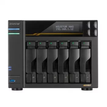 Asustor LOCKERSTOR 6 Gen3 (AS6806T) NAS Desktop AMD Ryzen V3C14 16 GB DDR5 ADM Schwarz