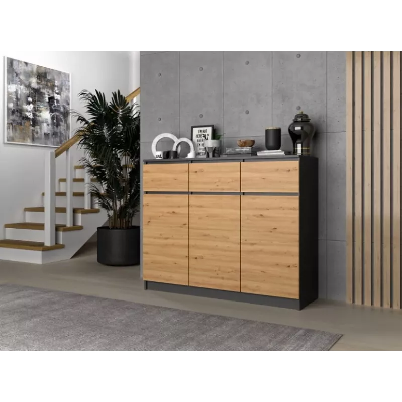 3D3S Kommode 120x40x97 cm, Anthrazit/artisan