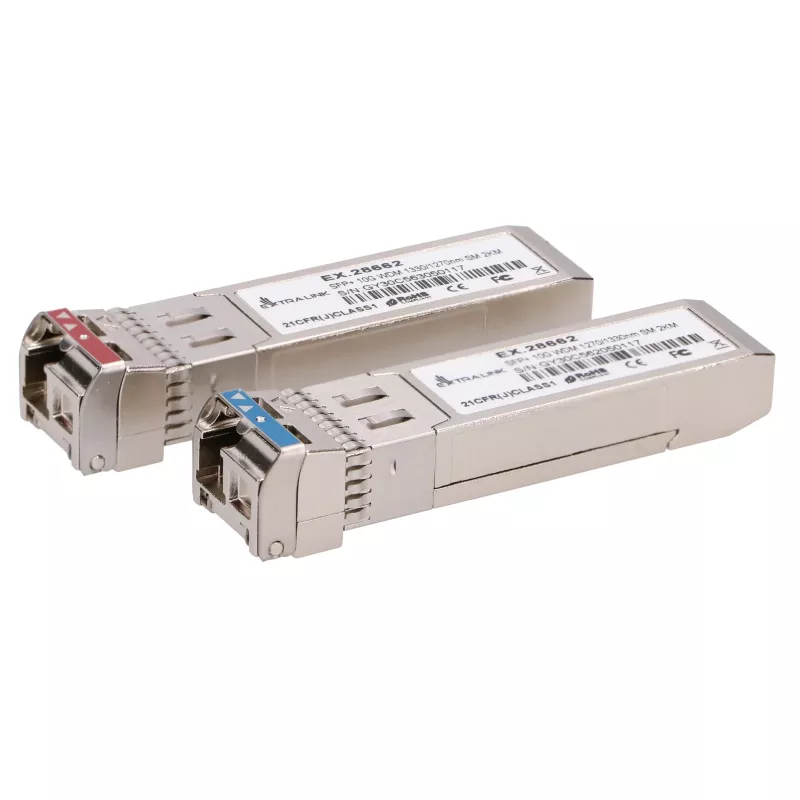 Extralink SFP+ 10G | SFP+ WDM Modul | 10 Gbit/s 1270/1330 nm, Singlemode, 2 km, Paar