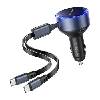 Kfz-Ladegerät Vention FFOB0 30W mit USB‑C-auf‑Lightning-Kabel, 30 W Leistung für iPhone-Ladung