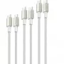 4smarts USB-C auf Kabel PremiumCord 60W 3er Set 0,5m+1,5m+3m Weiß - Silber, Weiß - 3er (540621)