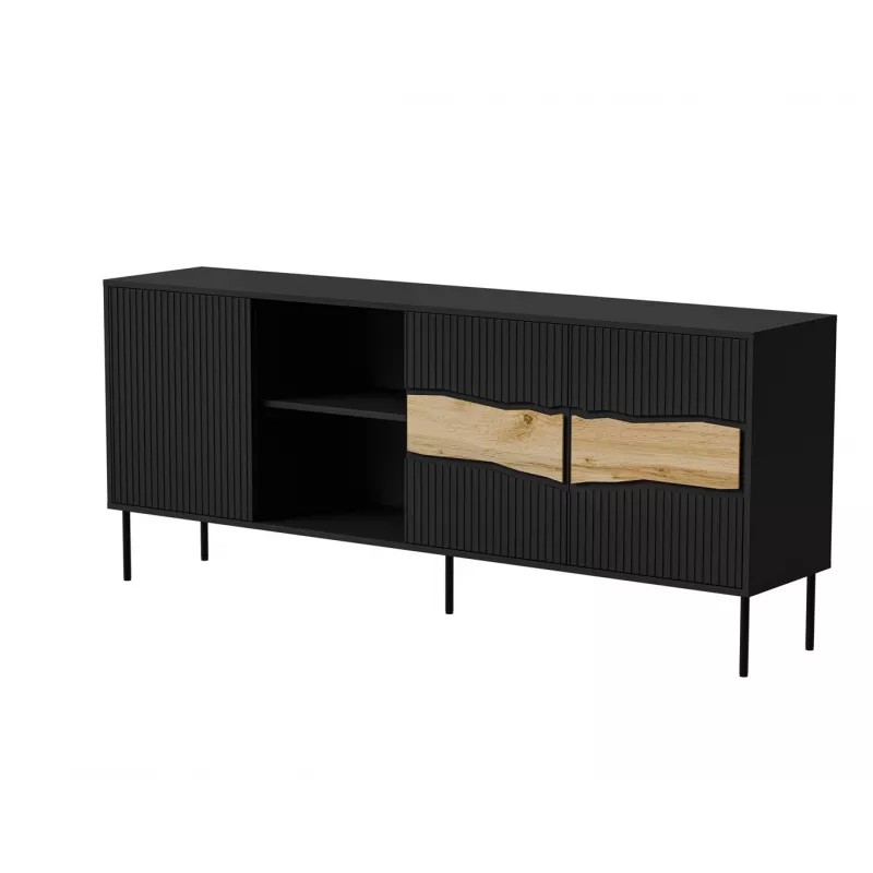 Cama INSERTO 3D1W Kommode 190x40x80 schwarz + LED