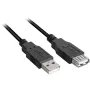 USB 2.0 Verlängerungskabel, USB-A Stecker > USB-A Buchse schwarz, 1,0 Meter, doppelt geschirmt