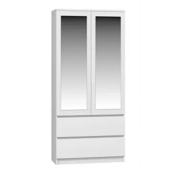 Topeshop SS-90 BIEL LUSTRO bedroom wardrobe/closet 5 shelves 2 Tür(s) weiß