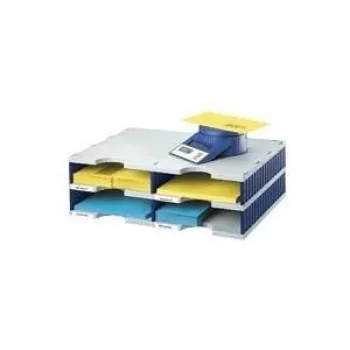 styrodoc duo Dokumenten-Ablagebox aus Polystyrol Blau - Grau (268-0202.38)